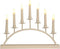 Candelabra LED - wit metaal - 7 leds - warmwit - 3 V