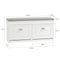 SoBuy Schoenenkast - Schoenenbank met Zitkussen en 2 Kleppen - Wit - 104 x 24 x 51 cm