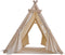 Sunny Sienna Speeltent met vlaggen en vloermat Crème – Wigwam Tipi Tent voor kinderen met Slinger & Opbergtas - Stokken FSC hout - 120x100x105cm