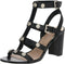 GUESS FL6MGLLEA04 - Dames Sandalen - Blokhak - Gouden bloemetjes - Zwart - 37