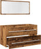 vidaXL - 2-delige - Badkamermeubelset - bewerkt - hout - oud - houtkleurig