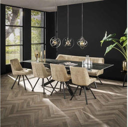 Eettafel Sofia Uitschuifbaar 180/260 keramiek - natural black | Meubelplaats