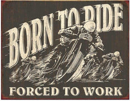 Metalen Retro Bord Born To Ride