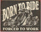 Metalen Retro Bord Born To Ride