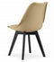 Eetkamerstoel beige - 2 stuks - 82x49 cm - beukenhouten poten