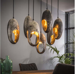 Hanglamp Codex 7-lichts - Oud zilver