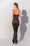 Printed Datex lange gestreepte strapless jurk - S