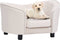 vidaXL - Hondenbank - 69x49x40 - cm - pluche - en - kunstleer - crèmekleurig