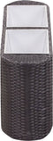 vidaXL - Plantenbak - verhoogd - 30x30x80 - cm - poly - rattan - bruin
