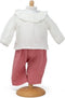 Mamamemo Roze Broek met Witte Blouse 33 - 37 cm
