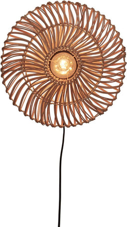 GOOD&MOJO Wandlamp Zanzibar - Rotan - Ø40cm - Binnen Modern