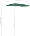 vidaXL - Parasol - half - met - paal - 180x90 - cm - groen
