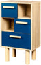 Opslag met 2 deuren - blauw dennenhout - lila
