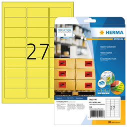 HERMA - Etiket herma 5140 63.5x29.6mm neon geel 540 stuks
