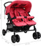 vidaXL - Tweelingkinderwagen - staal - rood
