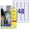 Avery-Zweckform L7911-40 Folie-etiketten 45.7 x 21.1 mm Polyethyleen folie Wit 1920 stuk(s) Permanent hechtend Laser (k