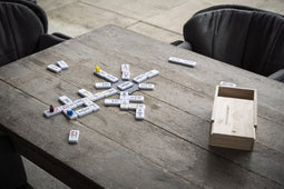 Engelhart Dominospel - Mexican Train - Hout - Naturel/Wit - 101-delig