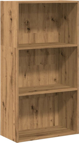 vidaXL - Boekenkast - 60x30x114 - cm - bewerkt - hout - artisanaal - eikenkleurig