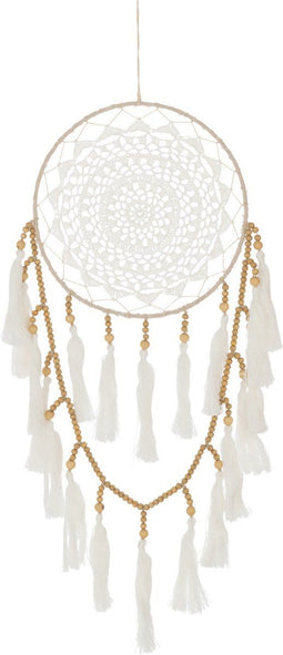 J-Line dromenvanger - textiel - wit/naturel - large