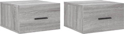 vidaXL - Nachtkastjes - 2 - st - wandgemonteerd - 35x35x20 - cm - grijs - sonoma - eiken
