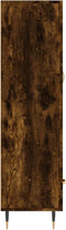 vidaXL - Hoge - kast - 69,5x31x115 - cm - bewerkt - hout - gerookt - eikenkleurig