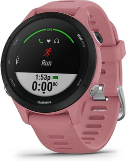Garmin Forerunner 255S 41 mm roze/zwart met een roze siliconen polsband