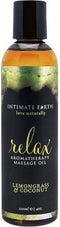 Intimate Earth Relax - Massage Olie - Lemongrass Coconut - 120 ml