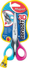 Sensoft 3D schaar 13 cm - linkshandig - zachte grepen - assorti kleuren