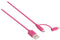 Sweex 2-in-1 Data en Oplaadkabel - USB 2.0 / Micro-USB + Lightning - 100cm - Roze