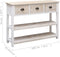 vidaXL - Dressoir - 108x30x76 - cm - massief - paulowniahout - wit - en - rbuin