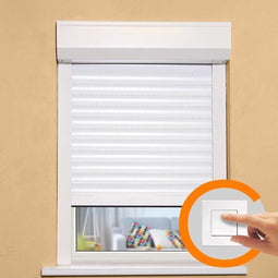 FRANKRIJK COMBI Dubbelwandig PVC-rolluik - H 1,4 x B 1,2 m - Bedrade elektrische bediening - Wit
