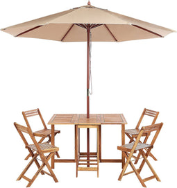 FRASSINE - Tuinset met parasol - Lichtbruin - Acaciahout