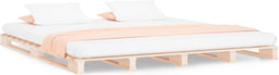 vidaXL - Palletbed - massief - grenenhout - 200x200 - cm
