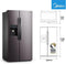 Midea KS DDX 6.32 WT - Amerikaanse Koelkast - 520 Liter Netto - No Frost - Dual Inverter Compressor - Zwart Roestvrijstaal