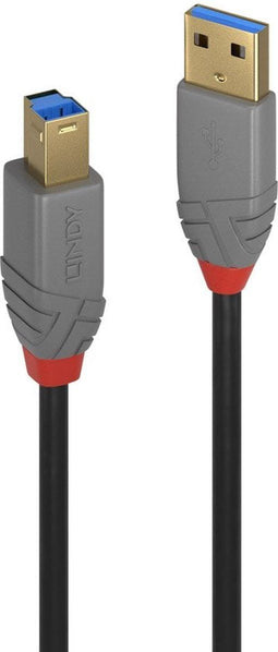 Lindy 36740 - USB 3.0 A naar B kabel - 0.50 m - Zwart