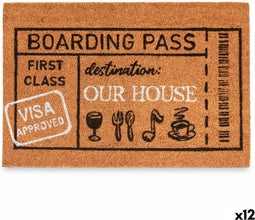 Deurmat Boarding Pass Natuurlijk 60 x 1 x 40 cm (12 Stuks)