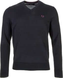 Fred Perry Classic Cotton V-Neck Sporttrui casual - Maat XL - Mannen - zwart/paars