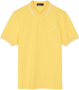 Fred Perry - Heren Polo SS Twin Tipped Polo 1964 Yellow - Geel - Maat XXL