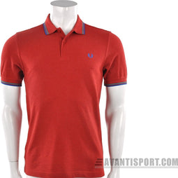 Fred Perry - Slim Fit Twin Tipped Shirt - Rode Polo - XXL - Rood
