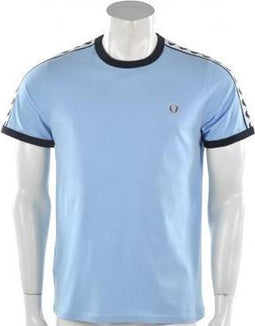 Fred Perry Taped Ringer T - Sportshirt - Heren - Maat L - Blauw