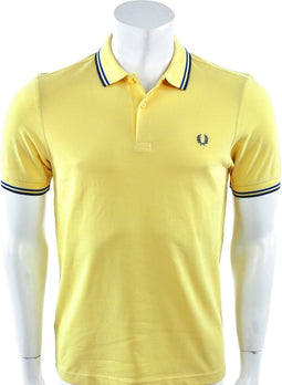 Fred Perry - Twin Tipped Shirt - Gele Polo - L - Geel