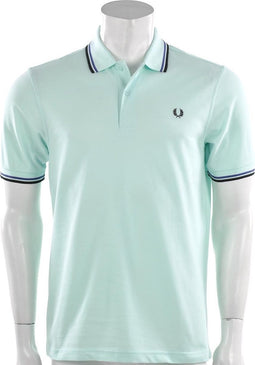 Fred Perry Twin Tipped Shirt Pique - Sportpolo - Heren - Maat M - Turquoise