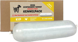 Freds - Hondenvoer - Gestoomd Vers Vlees - Worst - Kennelpack - Tarwe en Glutenvrij - Kip - 10X900 gr