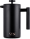French press Cafetiere - 0.7 L - Verse koffiemaker - Dubbelwandig RVS koffiepers - Zwart - VDN
