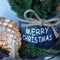 Fresh from Nature - Kleine Kerstboom in Xmas bag blauw met verlichting 'Starlight' - echte kerstboom - ca. 70 cm hoogte - Picea glauca Conica - Kerstmis