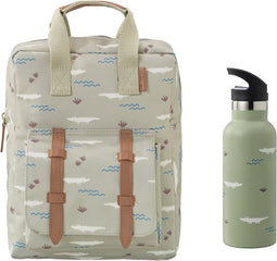 Fresk rugzak + drinkfles 500ml thermos Crocodile