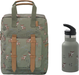 Fresk rugzak + drinkfles thermos Deer olive