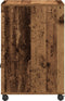 vidaXL - Printerstandaard - met - Wielen - Oud - Hout - 60x48x74 - cm