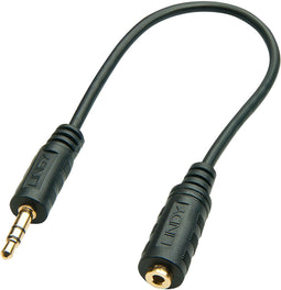 Lindy 35699 - Jackplug Audio Adapterkabel - 3,5 mm male naar 2,5 mm female - Zwart