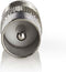 Nedis Satelliet- en Antenne-Adapter | IEC (Coax) Male | F-Female | Vernikkeld | 75 Ohm | Recht | Metaal | Zilver | 1 Stuks | Window Box